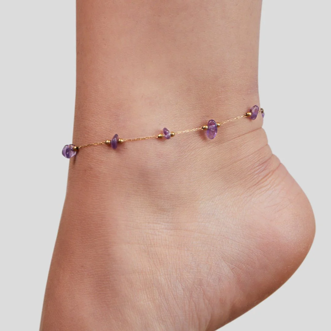 Amethyst Stone Anklet - Image 2
