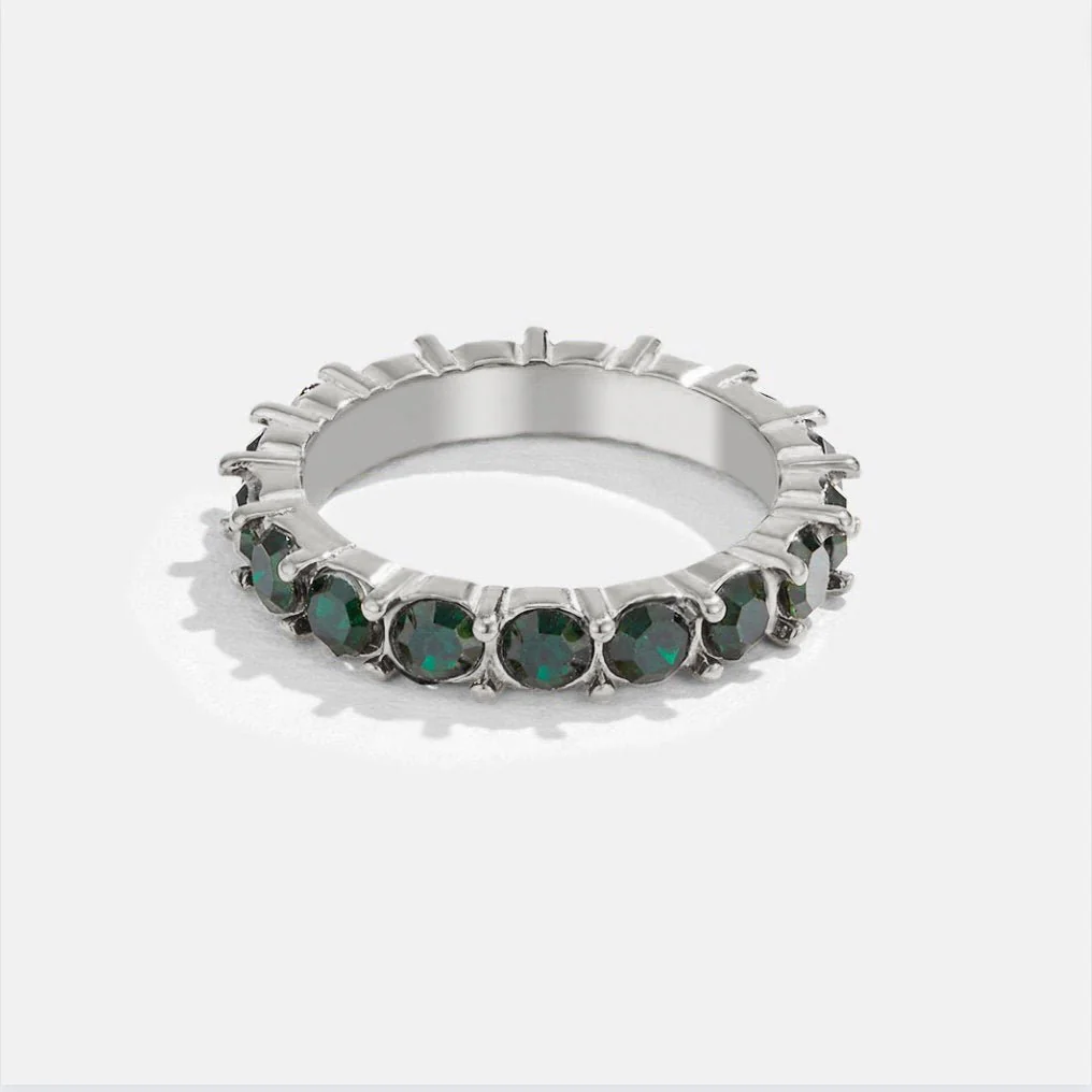 Emerald Beauty Silver Crystal Ring - Image 4