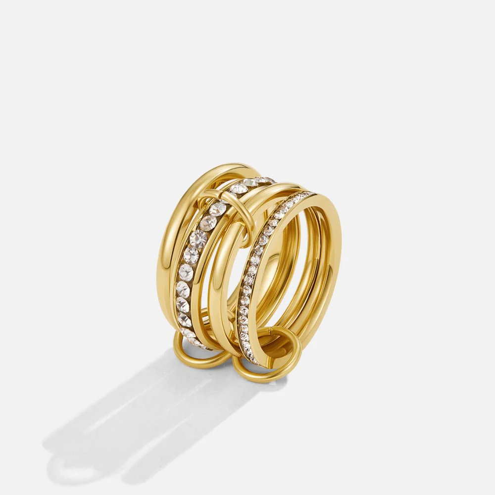 'Forever' Link Crystal & Gold Ring - Image 4