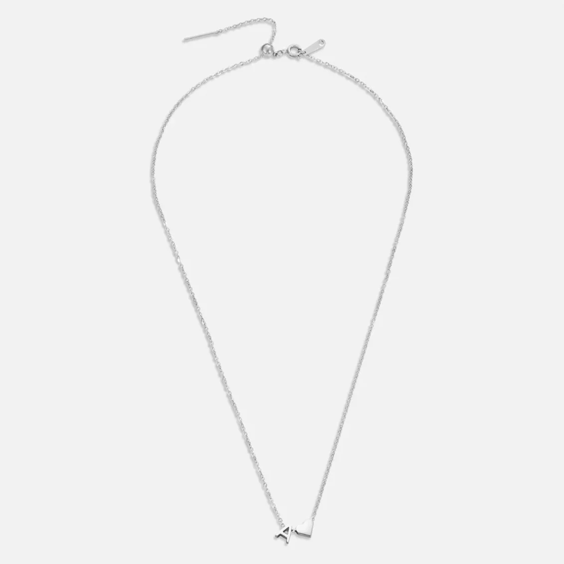 Forever Love & Letter Silver Necklace - Image 5