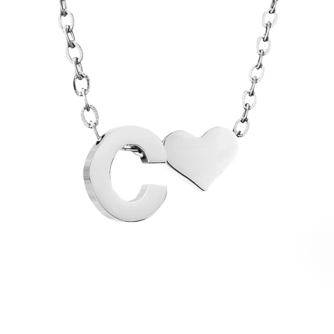 Forever Love & Letter Silver Necklace - Image 8