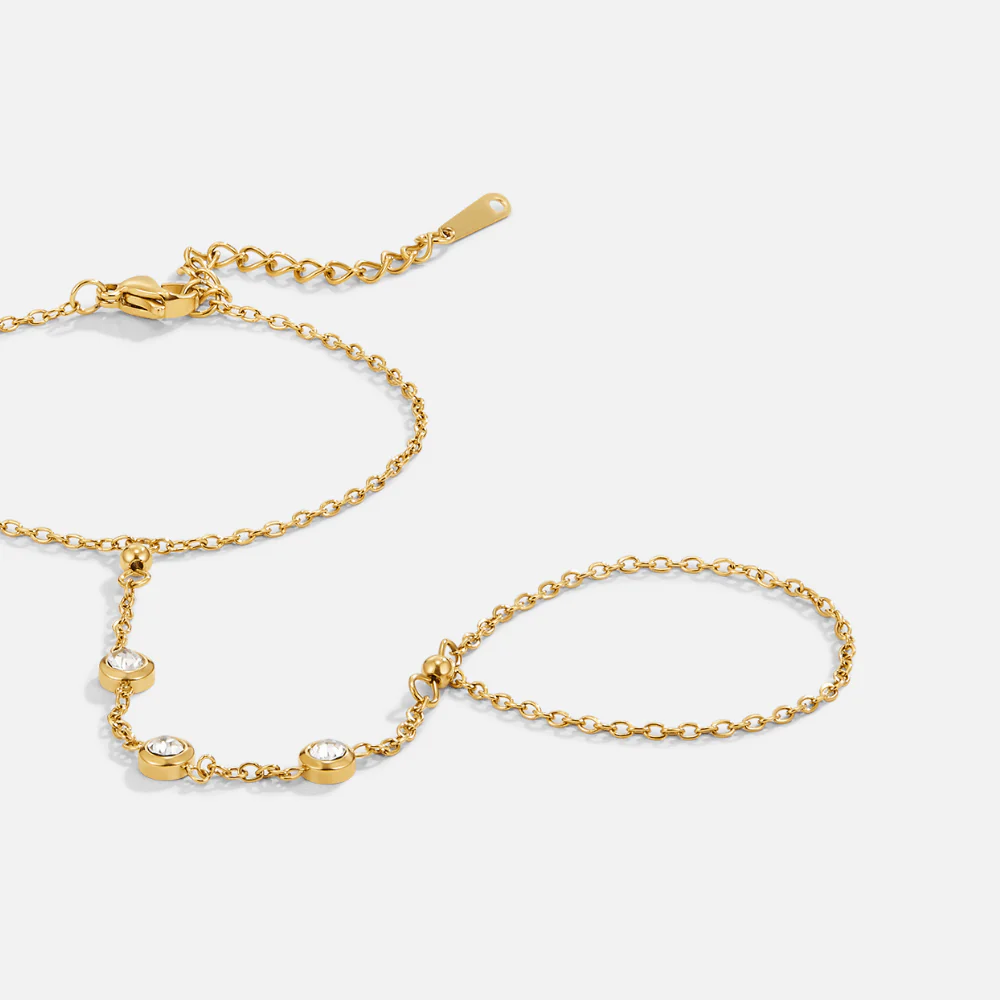 Freya Crystal Hand Chain Bracelet - Image 7