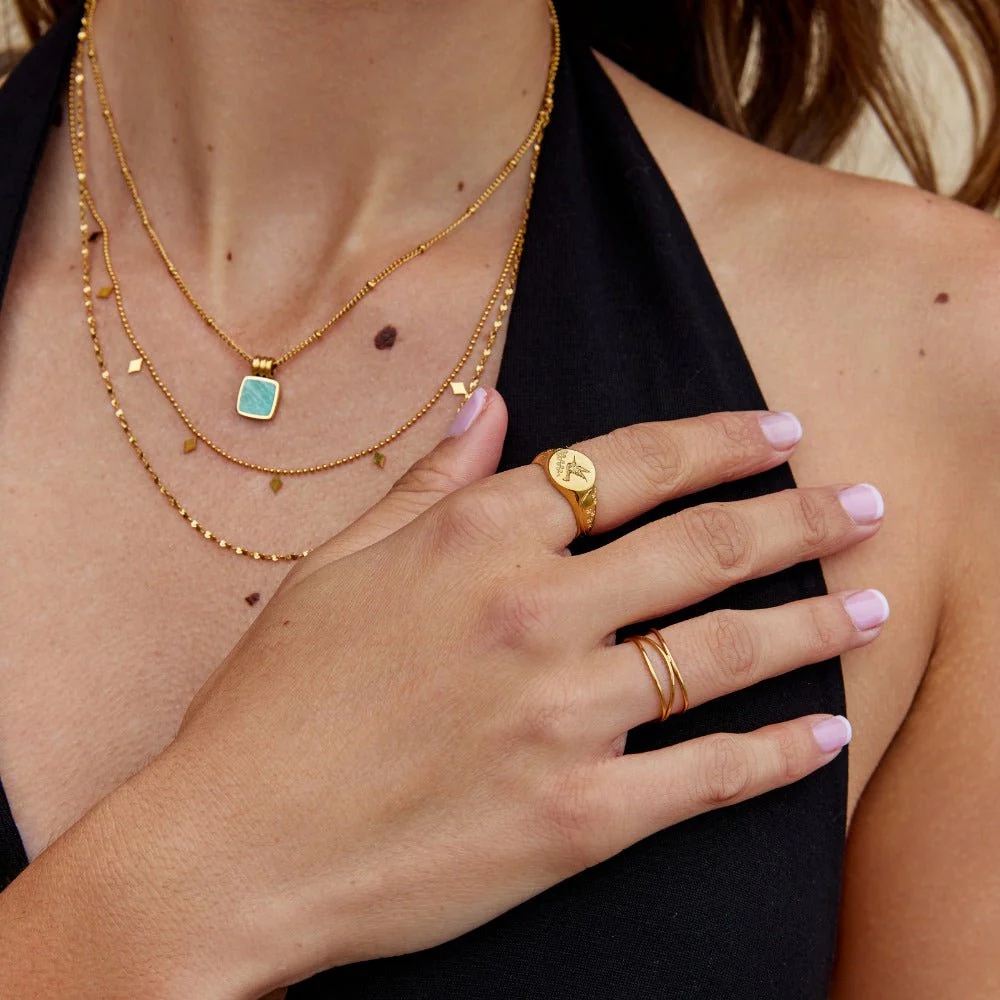 Golden Hummingbird Signet Ring - Image 4