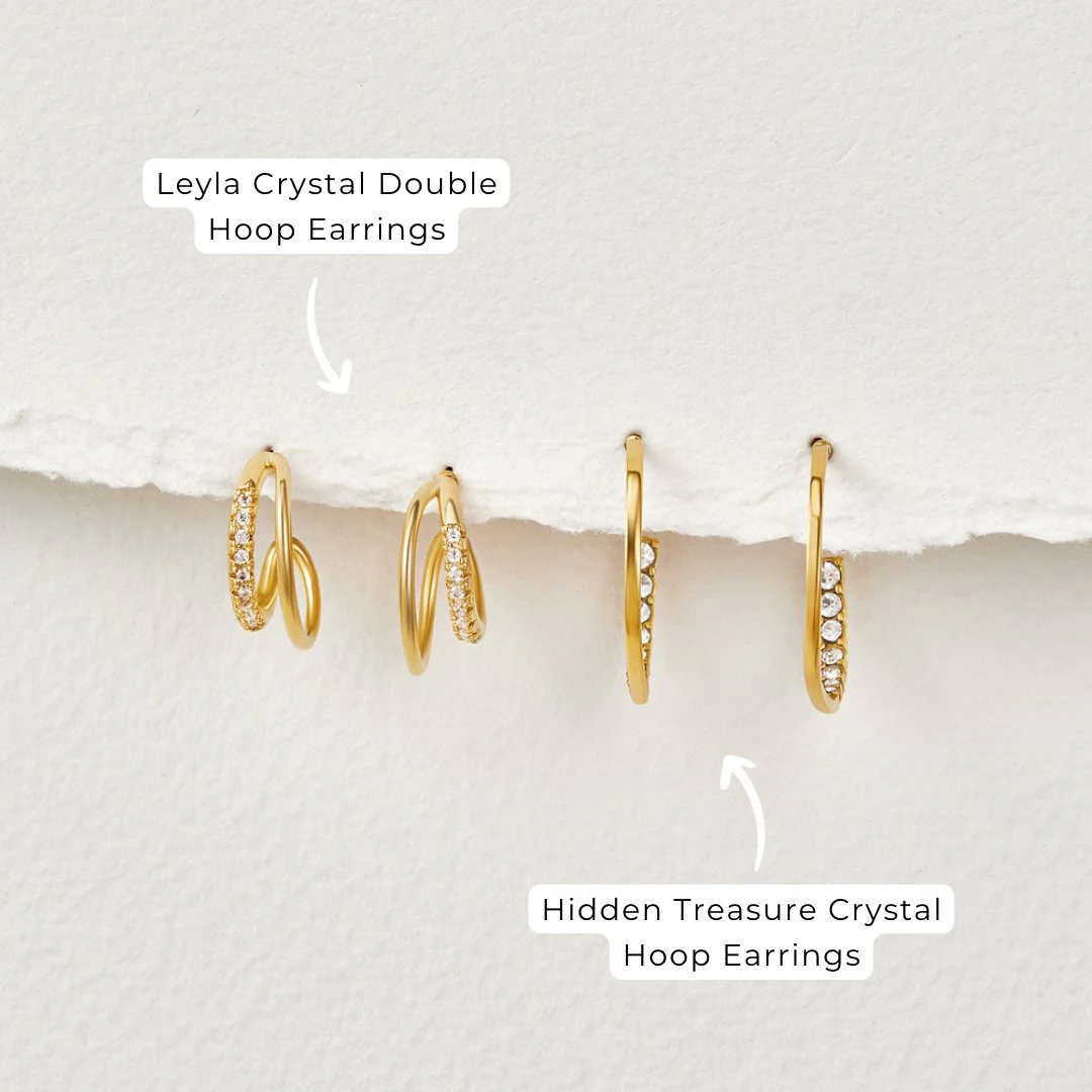 Leyla Crystal Double Hoop Earrings - Image 7