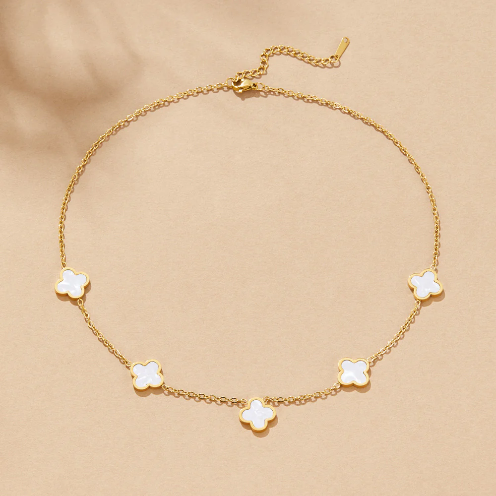 White Clover Cluster Necklace - Image 3