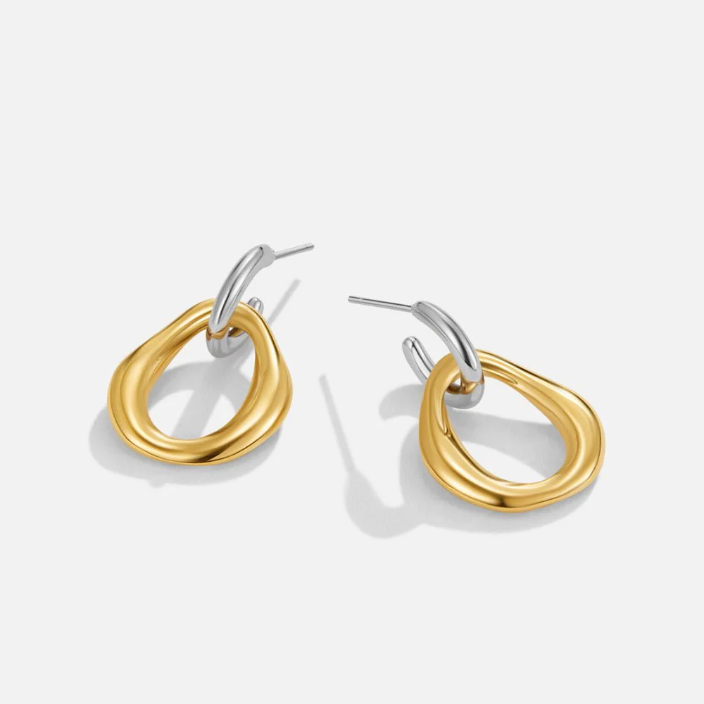 Lola Layered Drop Hoop Earrings - Image 3