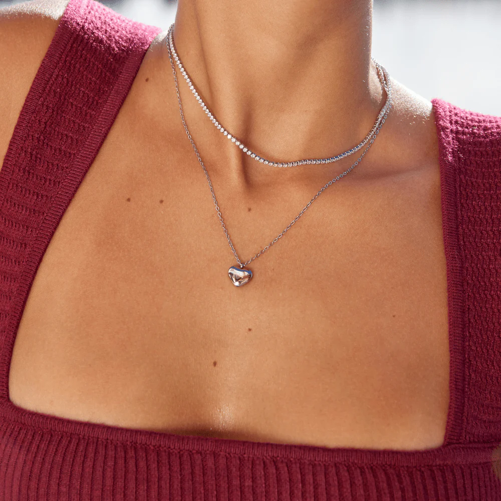 Cordelia Silver Crystal Necklace - Image 3