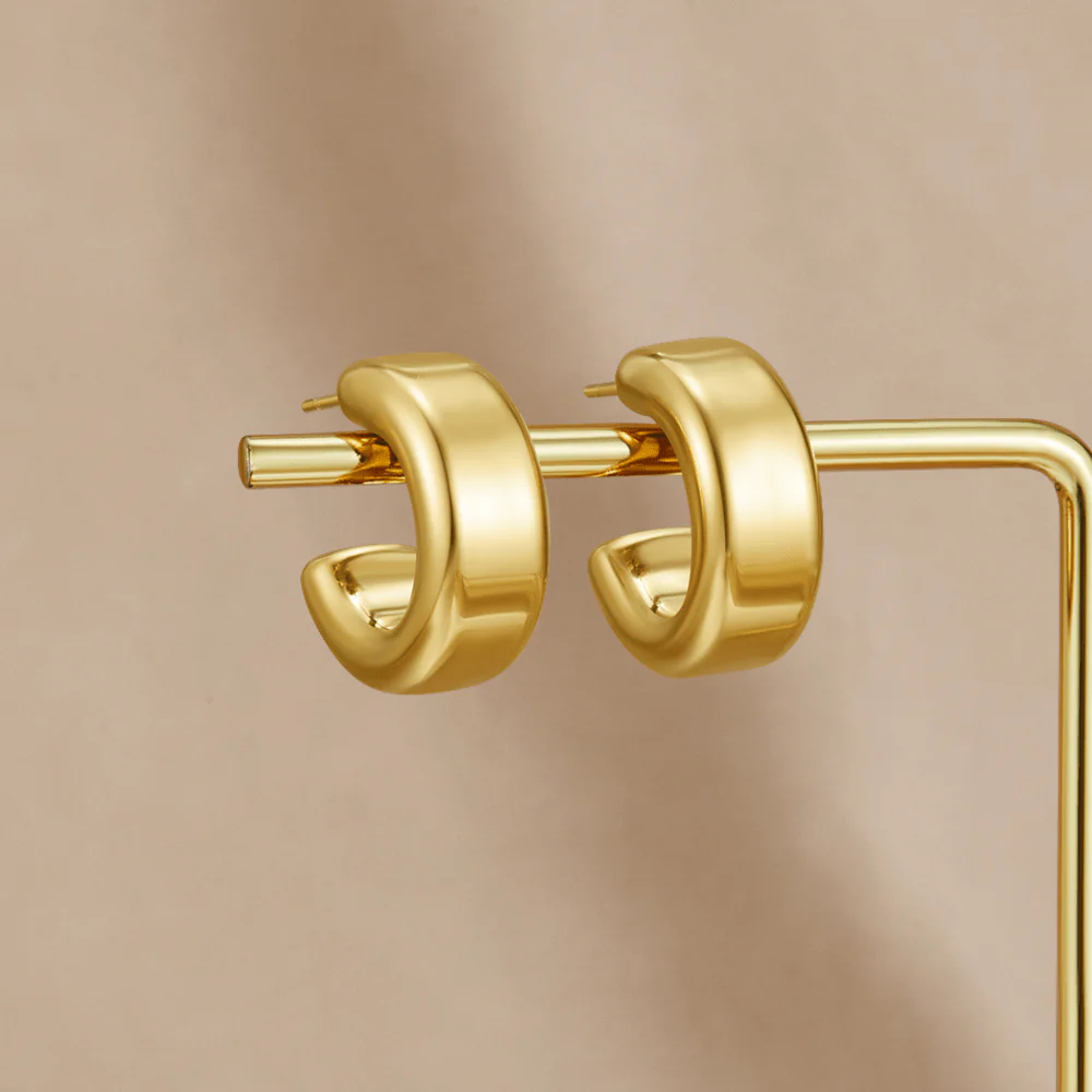 Mari Semi Hoop Earrings