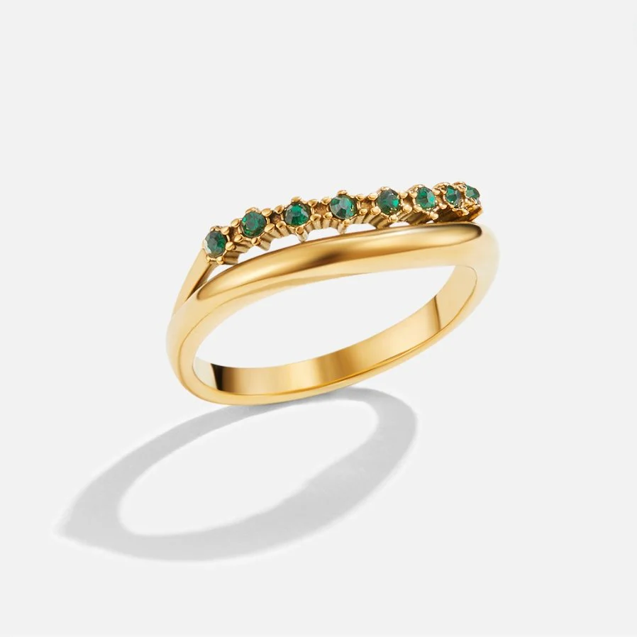 Marissa Emerald Green Layered Ring - Image 5