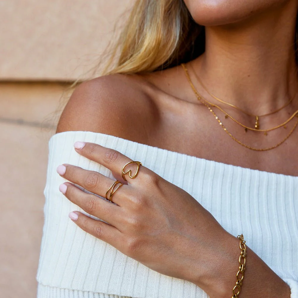 Melted Gold Heart Ring - Image 4