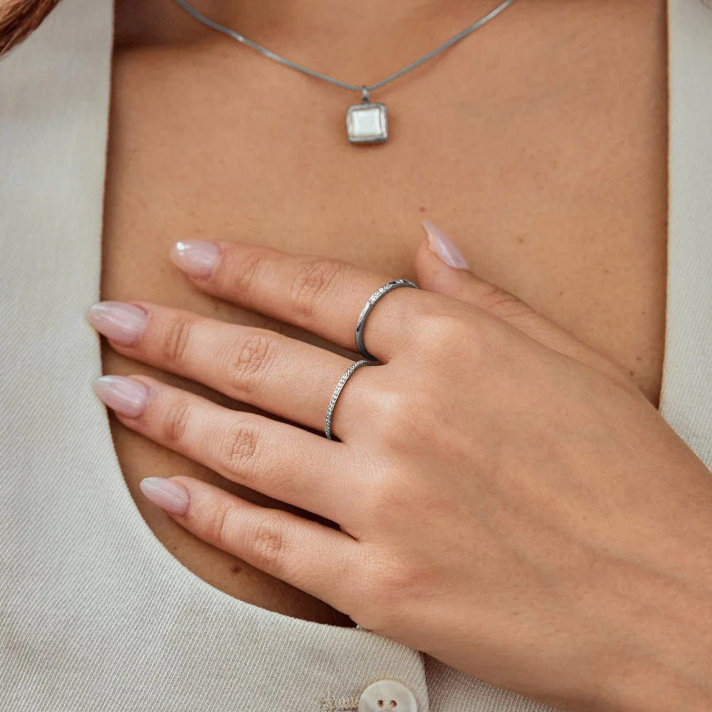 Silver Eternity Crystal Ring - Image 3