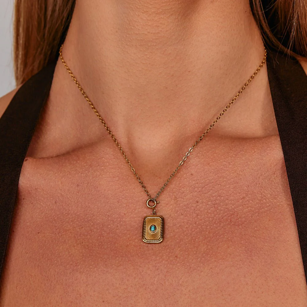 Turquoise Sunburst Charm - Image 2