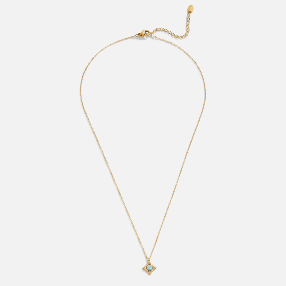 Vintage Blue Opal Pendant Necklace - Image 4