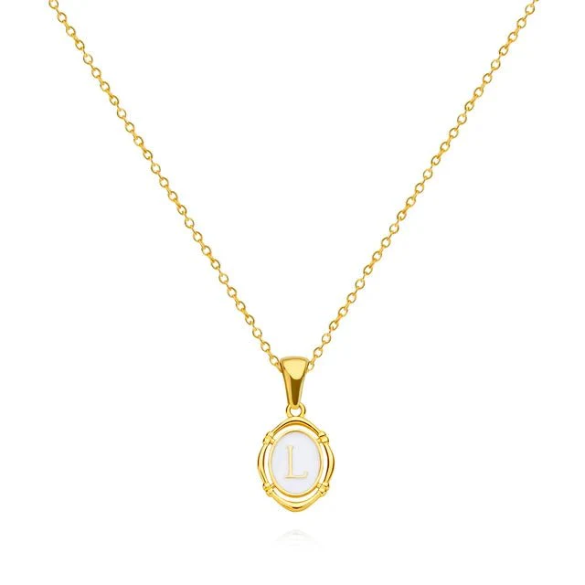 Vintage Gold Letter Necklace - Image 16