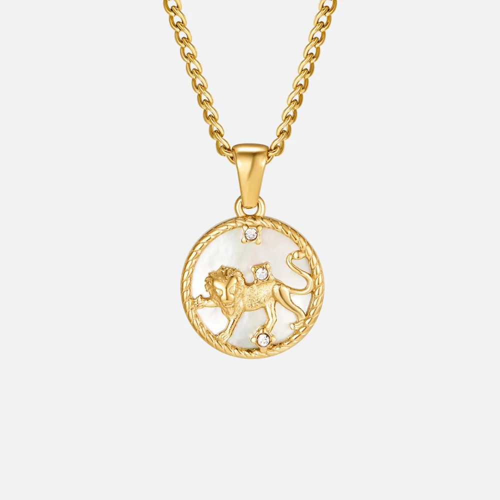 White Shell Zodiac Coin Necklace - Image 10