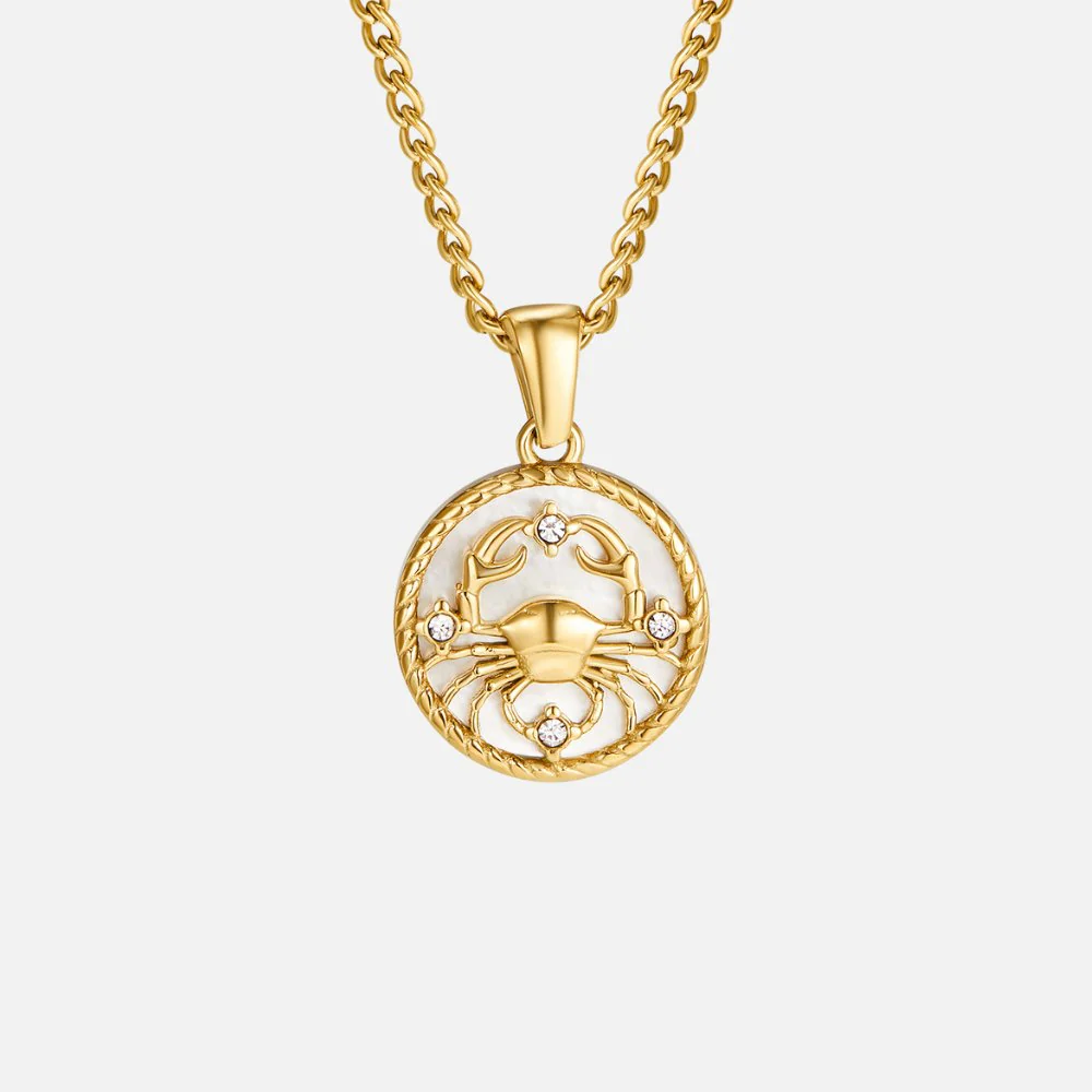 White Shell Zodiac Coin Necklace - Image 9